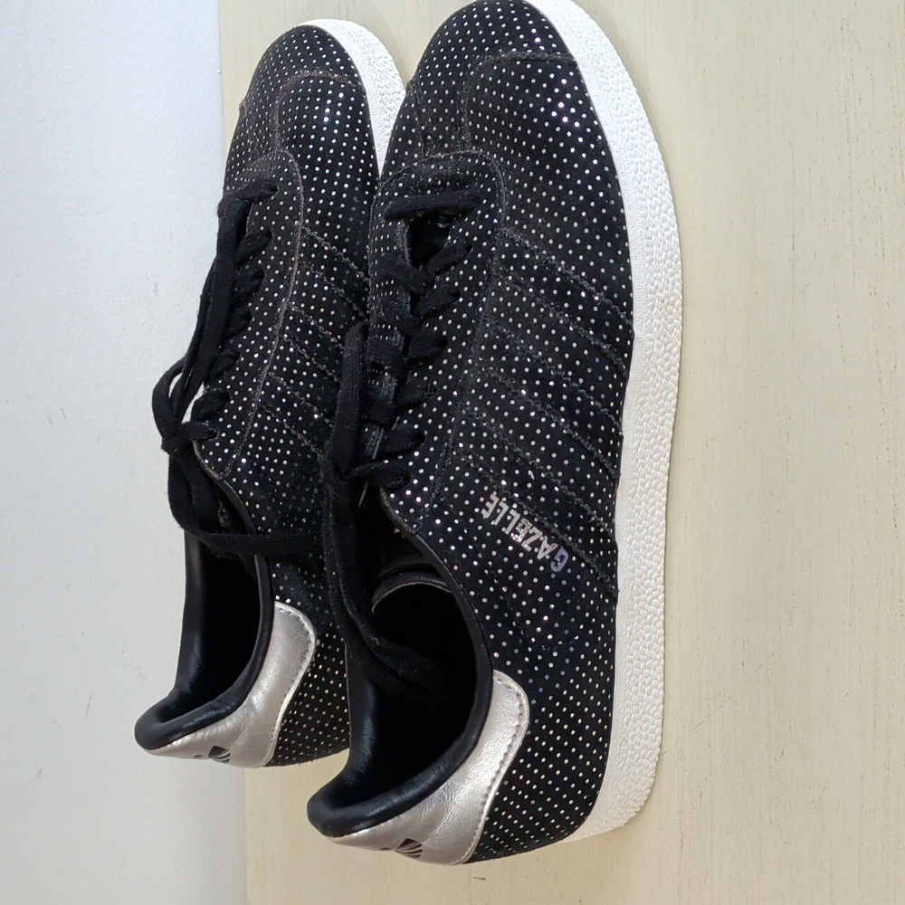 Adidas Gazelle Black with Silver Accents Women’s Sneakers